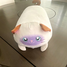 Large White Cat Plush Pillow w/ Zipper Pocket 4 Mini Plush Kittens, Scented