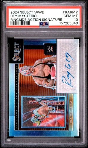 2024 Select WWE Rey Mysterio #RA-RMY Ringside Action Signatures PSA 10