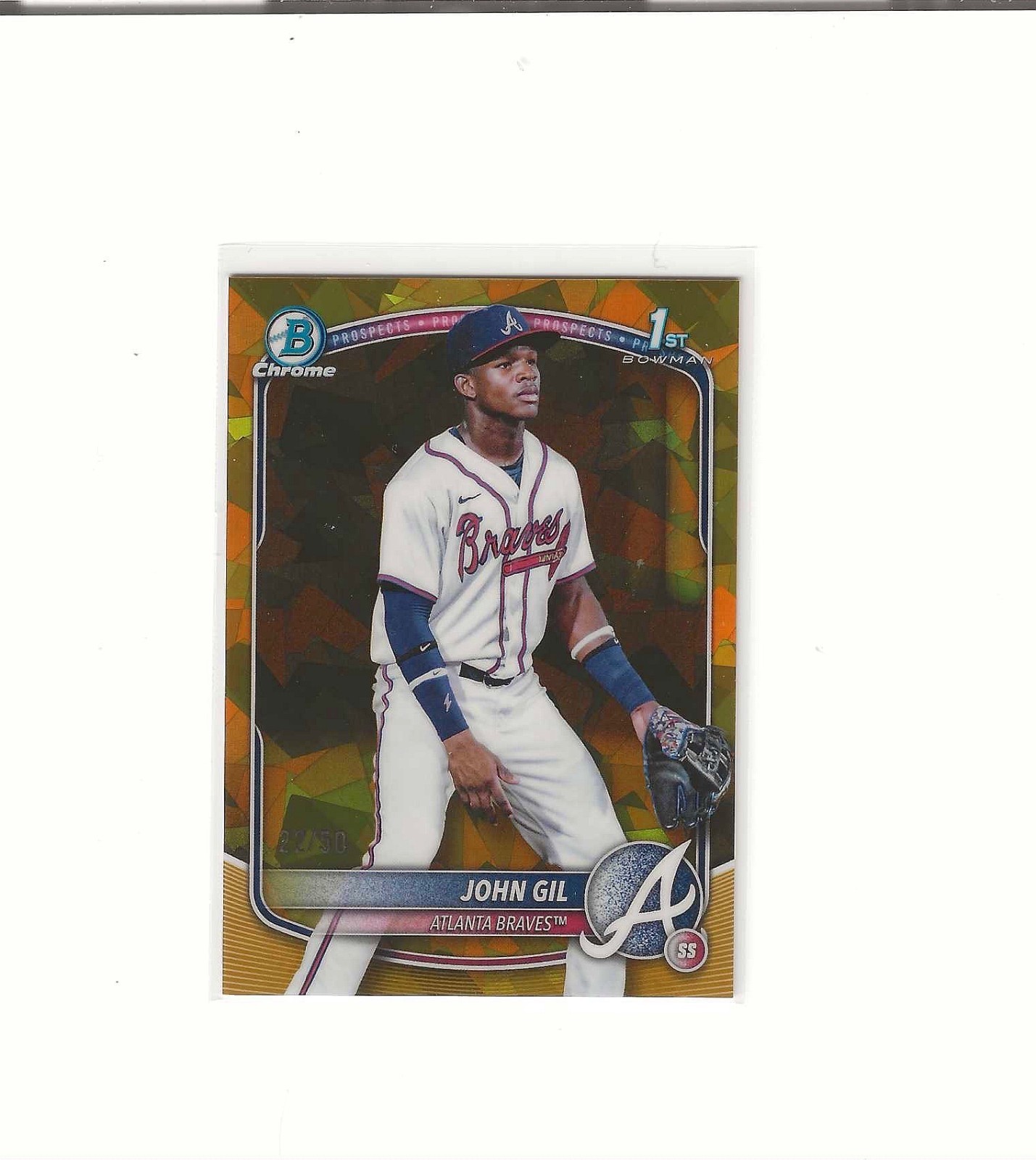 2025 BOWMAN CHROME SAPPHIRE GOLD REFRACTOR 1ST JOHN GIL RC #22/50