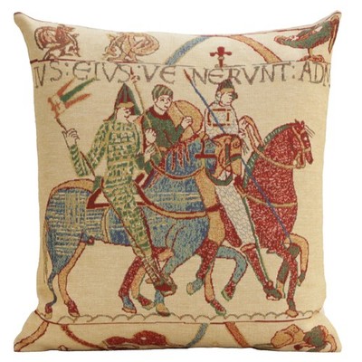 Bayeux Mont St. Michel Belgian Decorative  Throw Pillow Cushion Cover 16x16 Inch