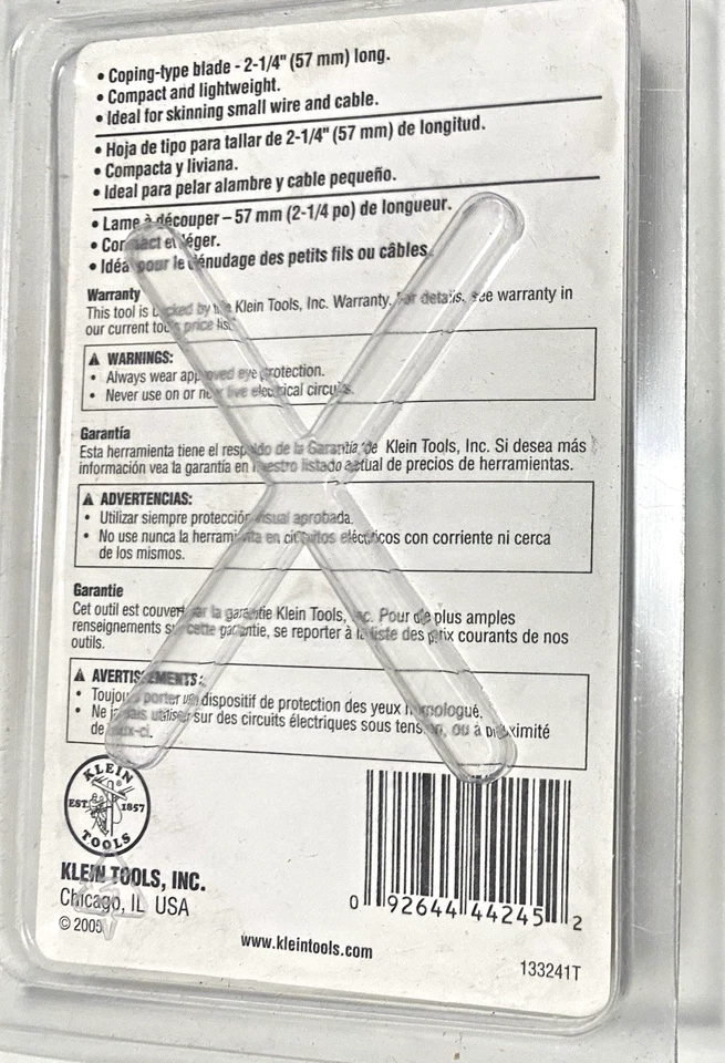 Navaja de bolsillo Klein Tools 1550-45 vintage 2005 hoja de afrontamiento 2-1/4" Foto 2 de 2