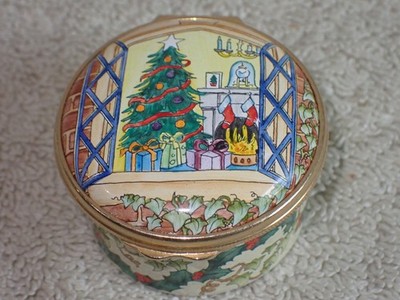 Marshall Enamels English Trinket Box Christmas 1999 Pristine