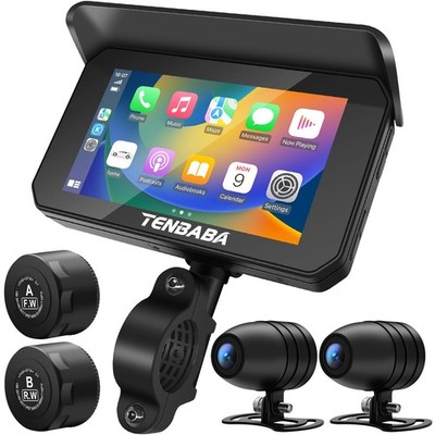 Professional 5'' Motorcycle Carplay with Android Auto, Motorbike Dash Cam/Came...