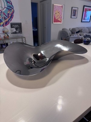 Georg Jensen Henning Koppel Wave Bowl Large 16.5'' Mirror Stainless Steel Denmark