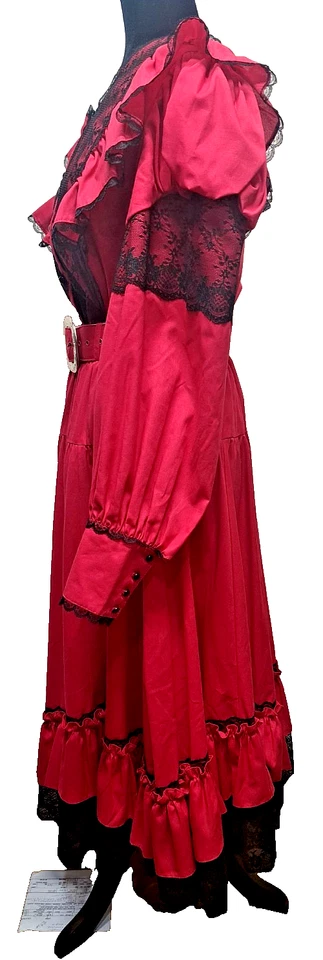 Colección Western Falda Blusa Salón Rodeo Conjunto Encaje Talla M De Colección Funciona Pequeña LEER Foto 3 de 4