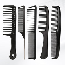 5PCS Hair Comb Set - Professional Wide Fine Tooth Rat Tail Combs for Men Women