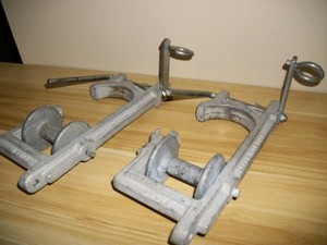 LOT OF 2 LEMCO D-376 FEEDER CABLE ROLLER BLOCK SPRING LOADED PULLY FREE SHIPPING