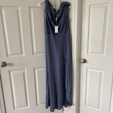 New Astr The Label Monroe Satin Off Shoulder Maxi Dress M