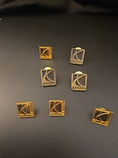 Vintage Lot Of 7 Saturn Gold/silver Color Lapel Pin Badge Automotive Collectible