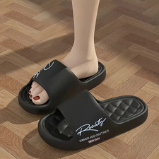 Men Letter Print EVA Home Slippers Diamond Soft Insole Non Slip Thick Sole Indoo