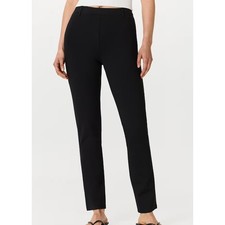 Quince Ultra Stretch Ponte Straight Leg Pants Black Pull On Womens Size Small