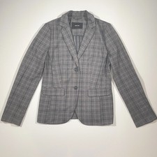 OPUS Blazer Damen Gr 38 Grau Kariert Business Jacke Elegant Classic Office