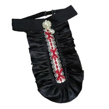 Detachable Jabot Collar Colonial Ruffle Satins Shirt Front Crystal Neck Collar