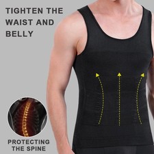 Men's Slimming Body Tank Top Shaper Belly Chest Compression Vest Girdle T-Shirt