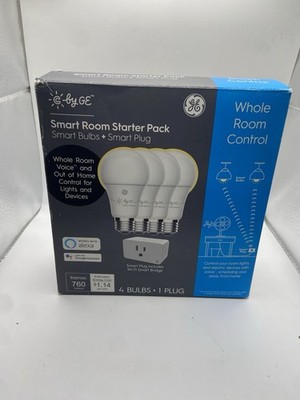 C by GE Smart Room Starter Pack w/ 4 Soft White Led A19 Bulbs & Smart Plug Alexa