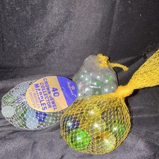 Vintage 90s Imperial Toy Corp Crown Jewel Collector Marbles Lot 3 Mesh Bags 