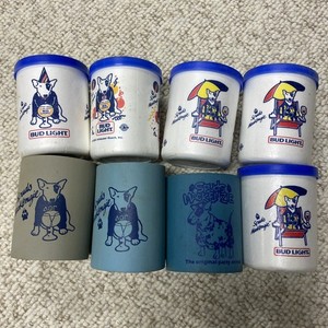 Vintage Bud Light Can Koozie Coozie Tuffoams Software Qty - 8 Spuds Mackenzie 