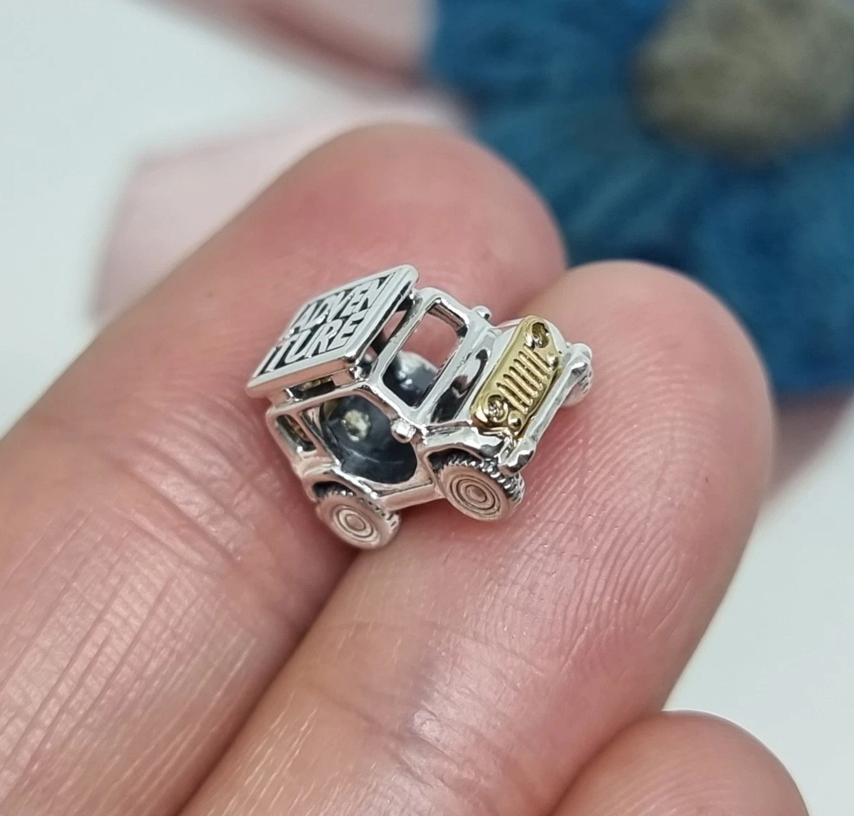 NEW Genuine Pandora Two-tone Adventure Car Charm S925 ALE MET