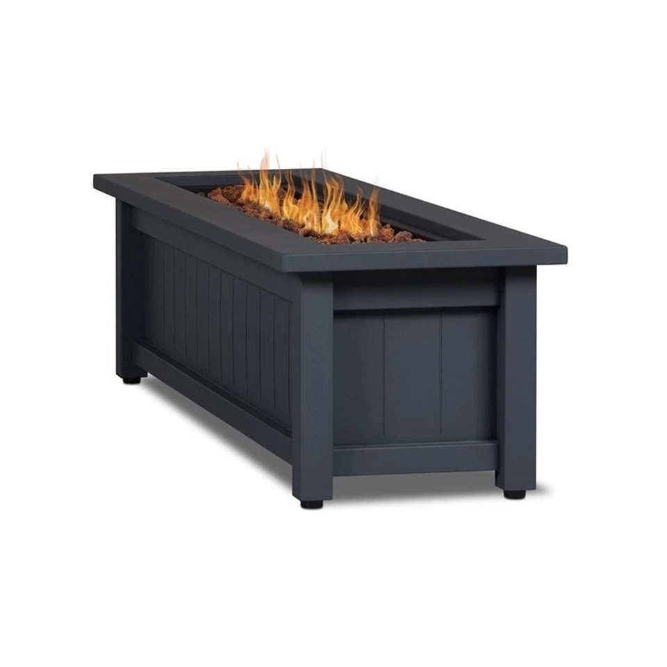 Real Flame Ortun Modern Rectangle Metal Propane Fire Table in Gray - Image 3 of 4