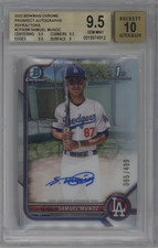 2022 Bowman Chrome Samuel Munoz Autograph REFRACTOR /499 BGS 9.5 10 Dodgers RC