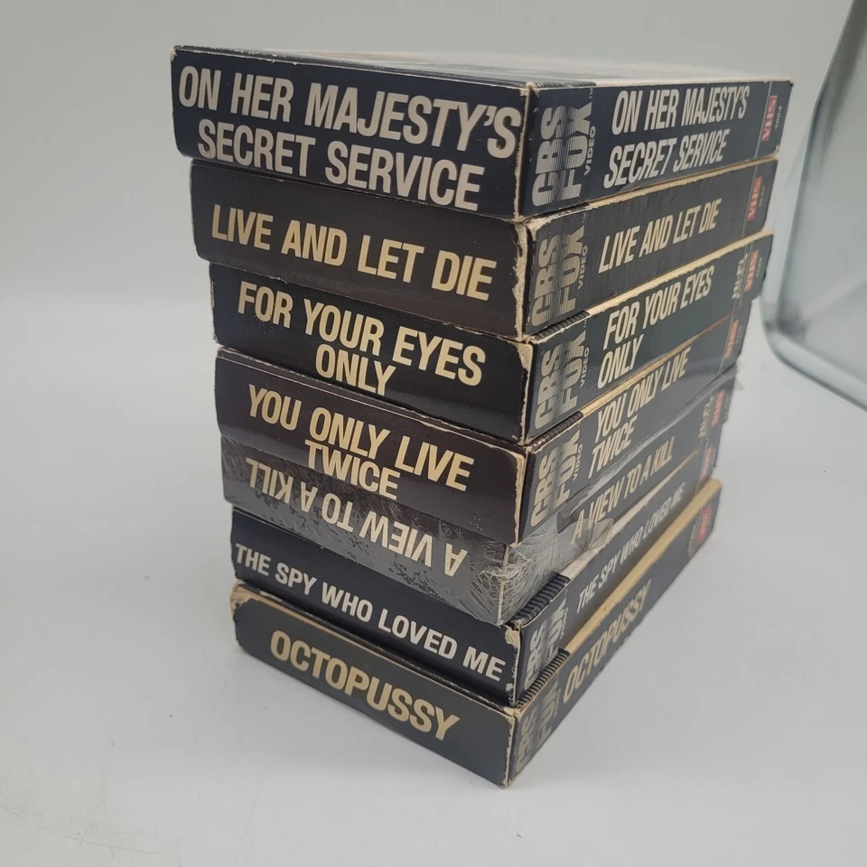 7x Red Bar CBS Fox James Bond 007 VHS VCR Tapes Lot Octopussy Live Let Die - Image 3 of 4
