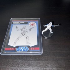 WOTC Star Wars Miniatures TCW Elite Clone Trooper Commander 10/40 with Card