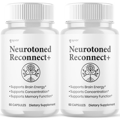 (2 Pack) Neurotoned Reconnect+ All Natural Formula Brain Supplement 120 Capsules