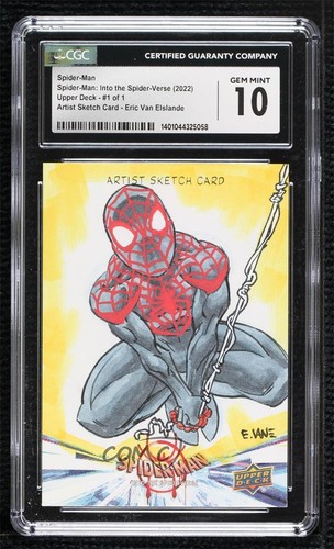 2022 1/1 Eric Van Elslande CGC 10 Gem Mint Auto Sketch p1l