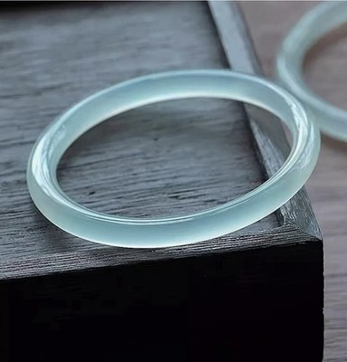 Thin Natural Light Sea blue green Jade Bangle Feng Shui Classy Dainty AAAA 56mm