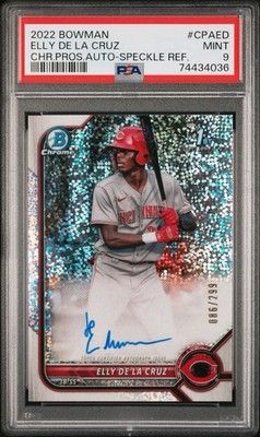 2022 BOWMAN CHROME PRSPCT 1st AUTO #CPAED ELLY DE LA CRUZ 86/299 PSA 9 Reds