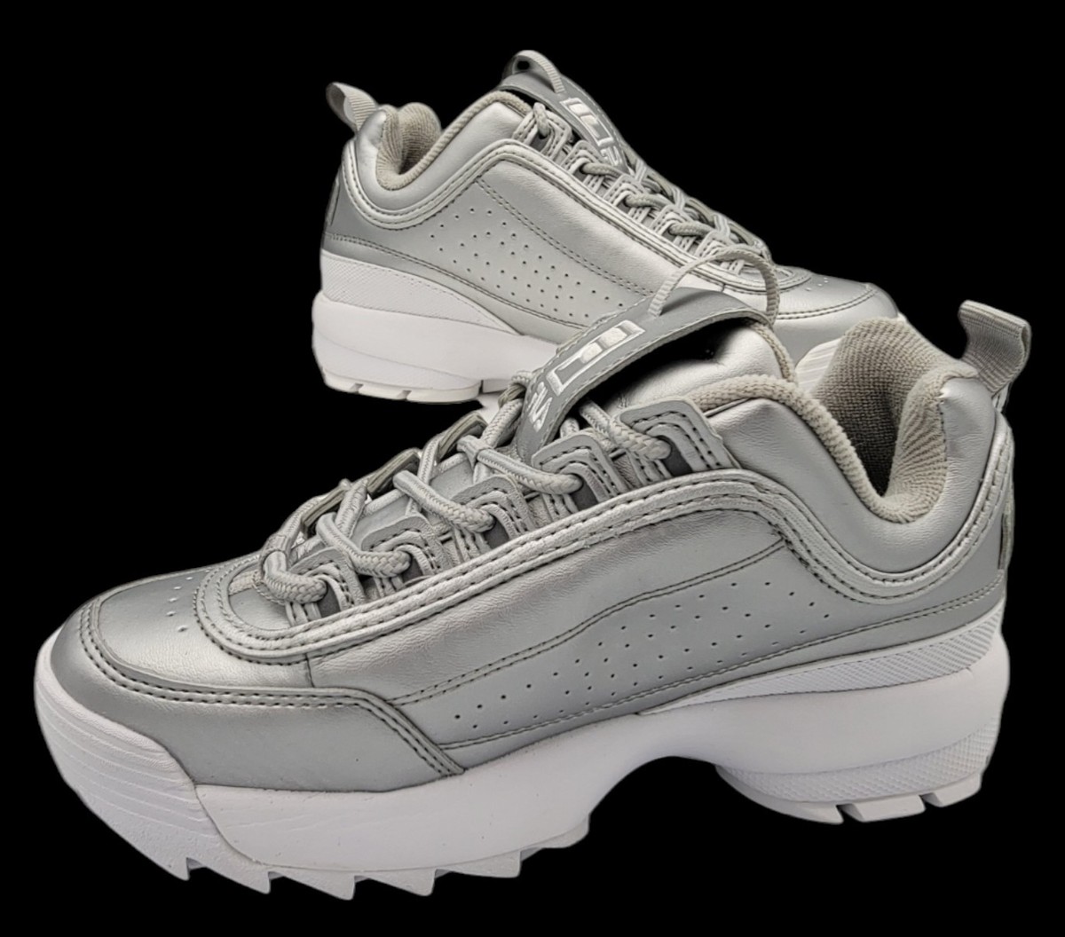 Fila Disruptor II Premium Shoes Metallic Silver(5FM00040-662)Women's Size  6M Usa