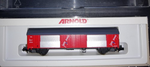 Arnold 4212 NL  gedeckter Güterwagen Hbbkkss „ptt Post“ der NS in  OVP; Spur N | Condition: Neu