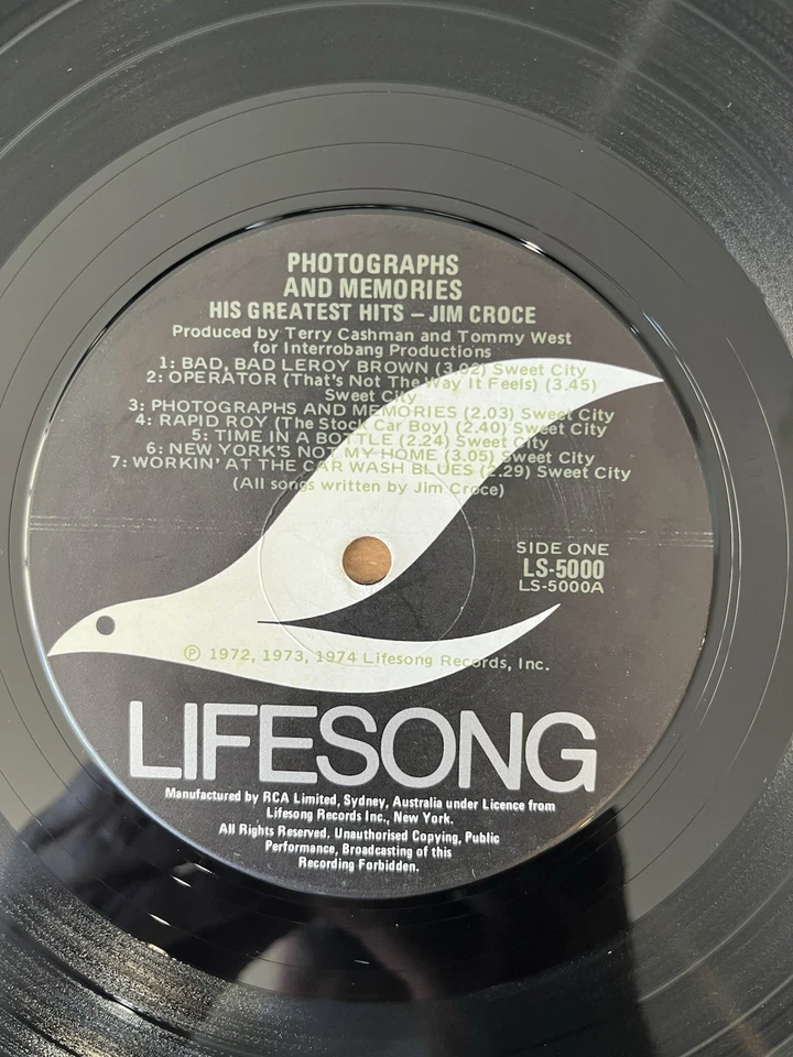 Jim Croce, Photographs & Memories, 1976 Australian Release. - Image 4 of 4
