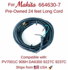 For MAKITA 664630-7 24-Feet 3-Prong Power Cord for 9237C PV7001C 9227C DA6300
