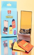 Teeny Town Tiny Turntable runs on two AAA Batteries