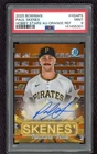 PAUL SKENES AUTO 2025 BOWMAN CHROME HOBBY STARS ORANGE REFRACTOR CARD #/25 PSA 9