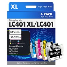 LC401XL LC401 MFC-J1010DW Ink Cartridges for Brother Printer MFC J101DW