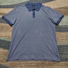 BOSS Hugo Boss Blue Slim Fit Mercerized Polo Shirt Men  s XL
