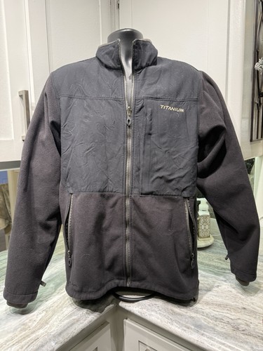 Columbia Titanium Jacket Mens Medium Black Fleece Full Zip Interchange LT Large