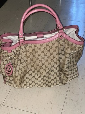 Gucci Shoulder Bag , Pink Monogram Large Sukey Tote | eBay