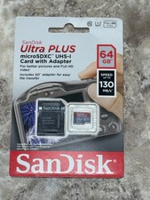 SanDisk Ultra Plus 64GB UHS-I Class 10 Micro SD Card With Adapter Speed 130Mb/s