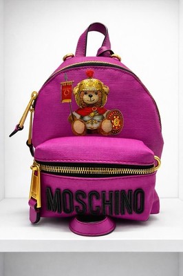 Moschino Couture Teddy Bear Mini Backpack Pink Bag Italy Certilogo