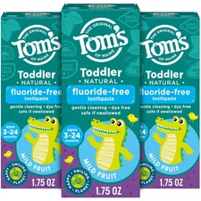 Tom's of Maine Fluoride-Free Toddler Training Toothpaste, Mild Fruit, 1.75 oz...