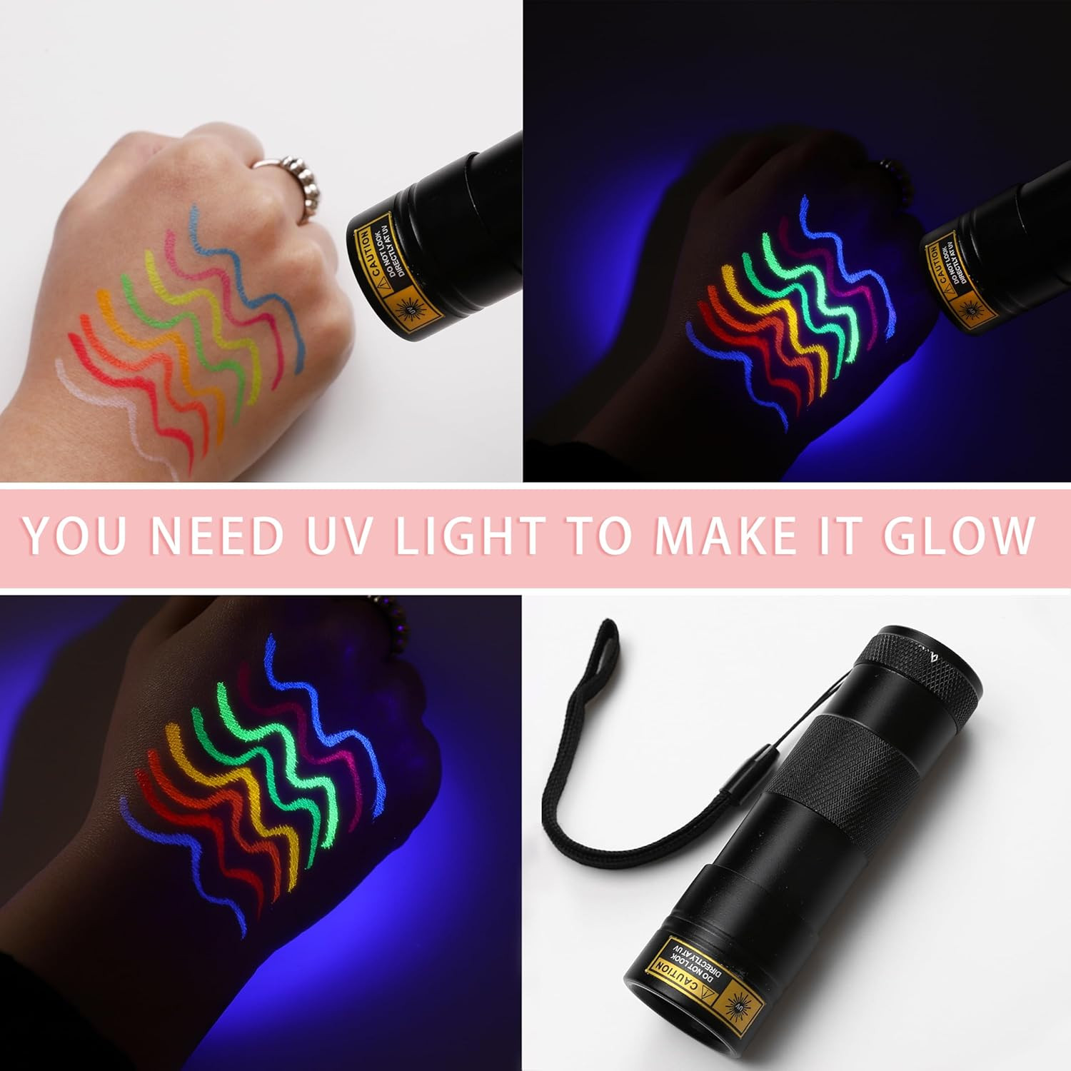 8 Colors UV Neon Liquid Eyeliner Set, Matte Colored Eyeliner Pens, Waterproof