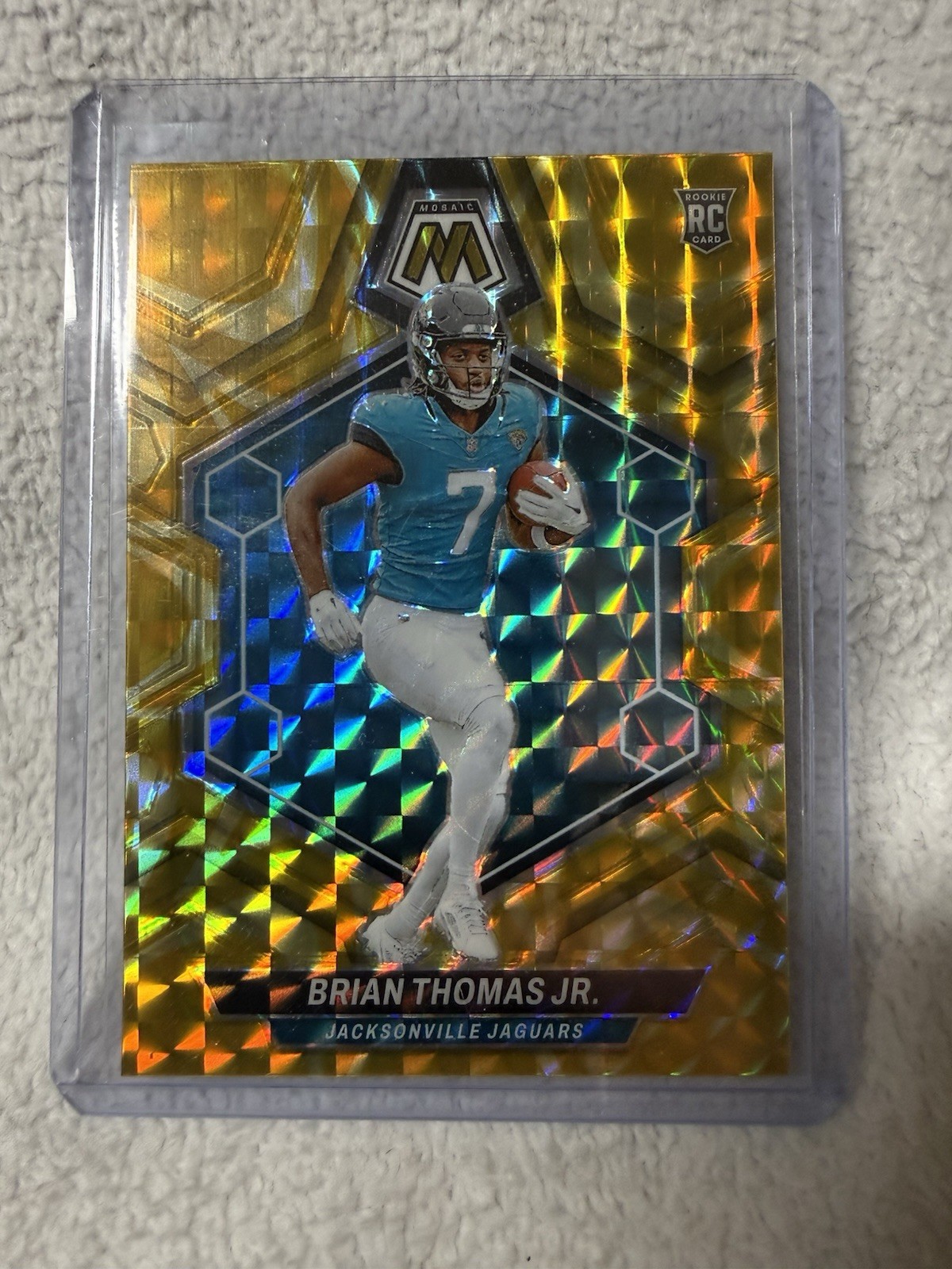 2024 Panini Mosaic - Brian Thomas Jr. #323 Reactive Yellow Mosaic Prizm (RC)