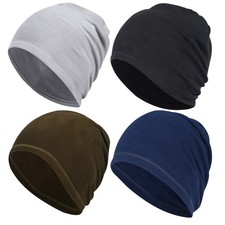 Winter Skull Cap Thermal Fleece Beanie Hat Windproof Hat Skullies for Men Women