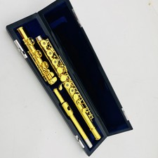 Real Pictures Flute C Tune 17 Holes Open Keys Gold Plated Engraved Keys Woodwind