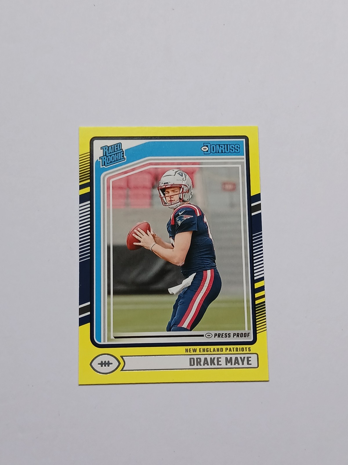 2024 Donruss Drake Maye Yellow Press Proof Rated Rookie #379 RC Patriots