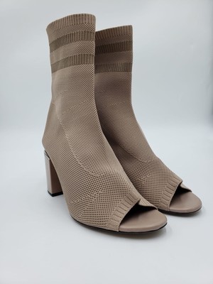 Alexander Wang Cat Nude Stretch Sock Peep Toe Booties Size 39