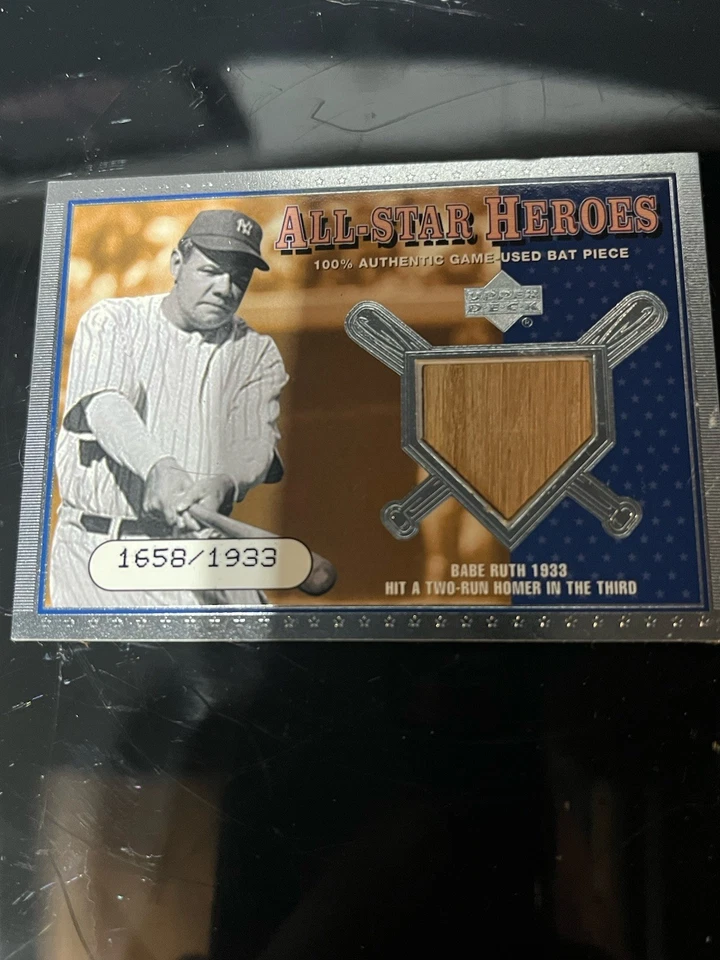 Babe Ruth 2001 Upper Deck ALL STAR HEROES JUEGO USADO BATE New York Yankees Foto 4 de 4